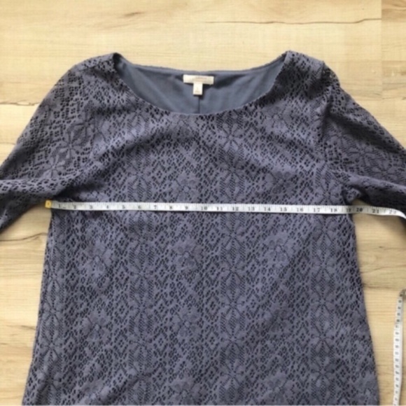 LC Lauren Conrad Elegant Lace Long Sleeve Top in Slate Blue - Picture 3 of 6
